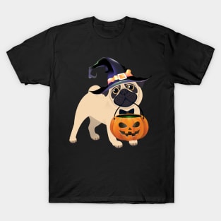 Halloween Pug Scary Pumpkin Costume T-Shirt